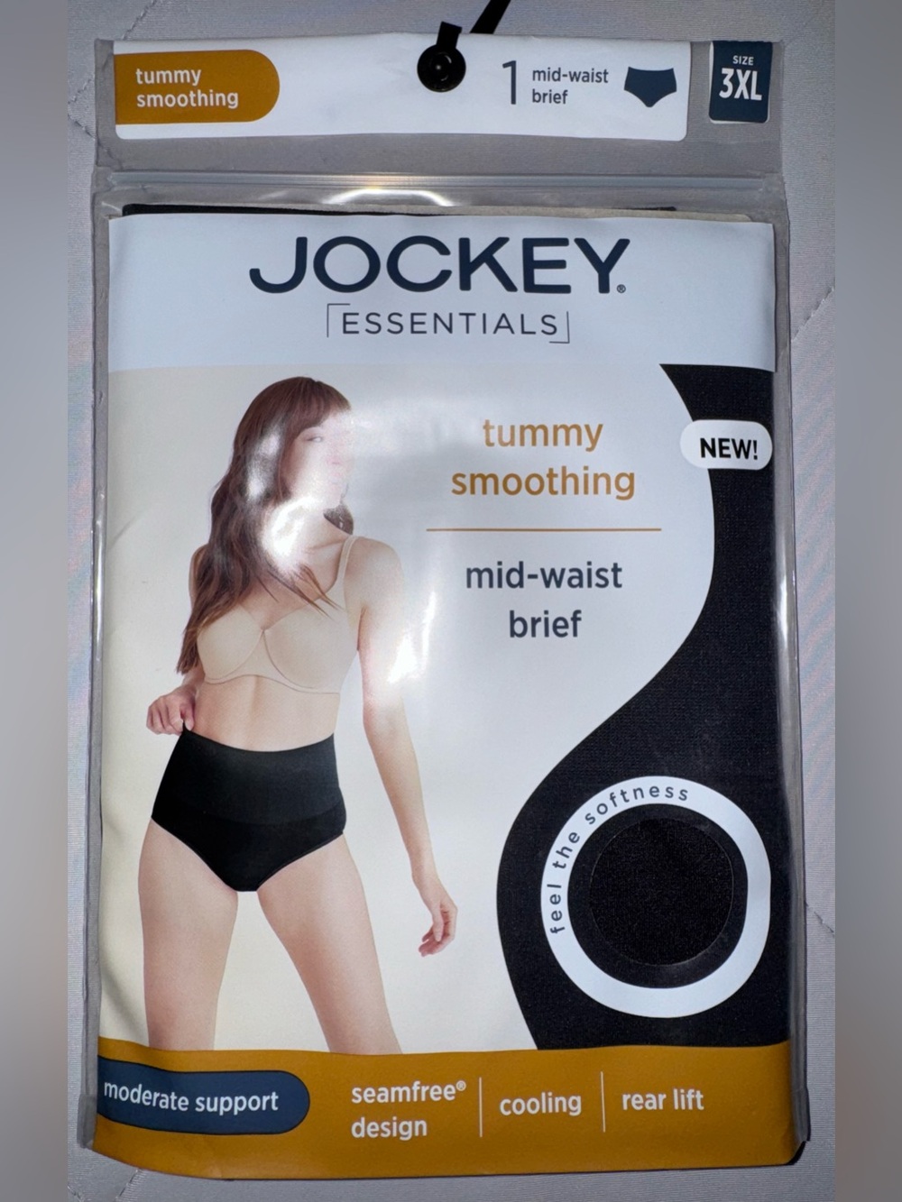 Jockey Essentials Tummy Smoothing Mid-Waist Brief, sz 3XL